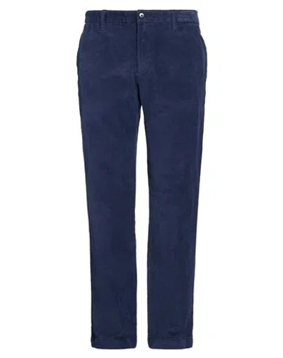 Timberland Man Pants Navy Size 34w-32l Cotton, Elastane, Cow Leather In Blue