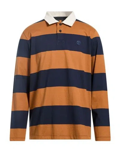 Timberland Man Polo Shirt Camel Size Xxl Cotton In Brown