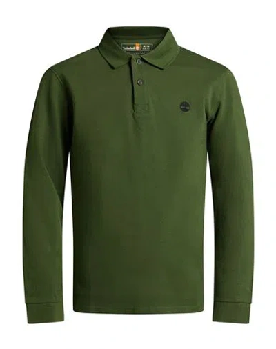 Timberland Man Polo Shirt Military Green Size S Cotton