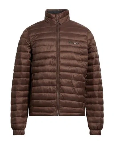 Timberland Man Puffer Dark Brown Size Xxl Nylon