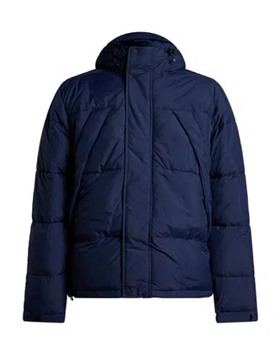 Timberland Man Puffer Navy Size S Nylon In Blue
