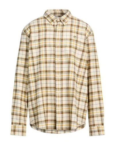 Timberland Man Shirt Beige Size Xxl Cotton In Yellow