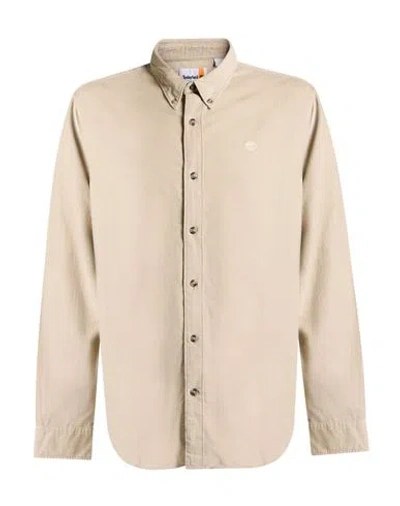 Timberland Man Shirt Beige Size Xxl Cotton In Neutral