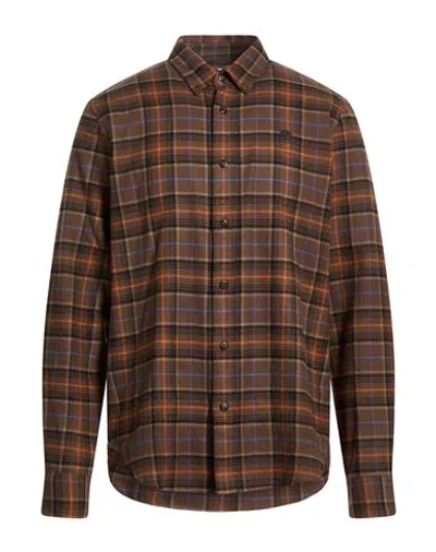 Timberland Man Shirt Brown Size Xxl Cotton