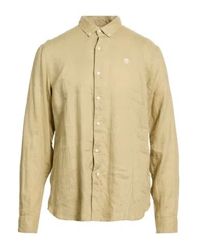 Timberland Man Shirt Khaki Size Xxl Linen In Brown