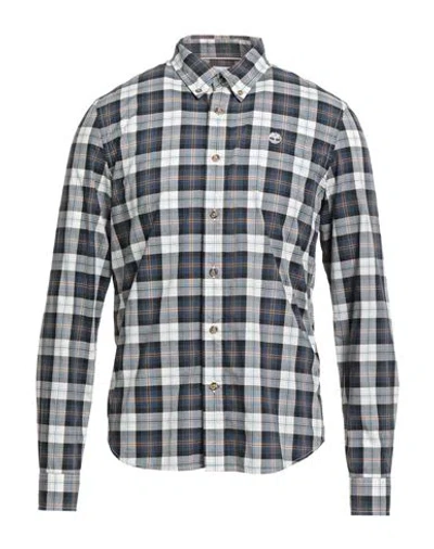 Timberland Man Shirt White Size S Cotton In Blue