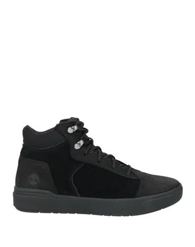 Timberland Man Sneakers Black Size 7.5 Leather, Textile Fibers