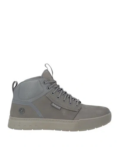 Timberland Man Sneakers Grey Size 7.5 Leather, Textile Fibers In Gray