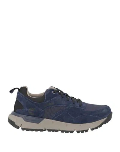 Timberland Man Sneakers Navy Size 7 Leather, Textile Fibers In Blue