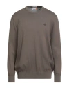 Timberland Man Sweater Khaki Size Xxl Cotton In Silver