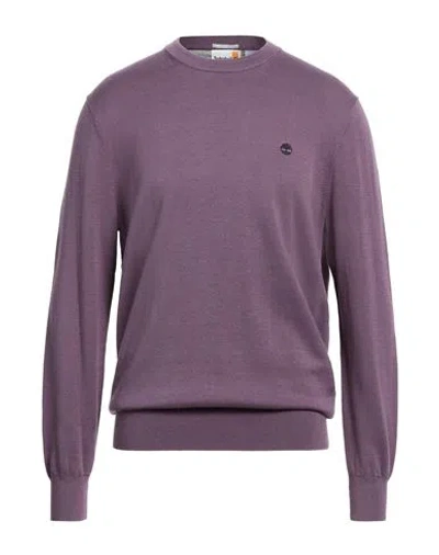 Timberland Man Sweater Mauve Size Xl Cotton In Purple
