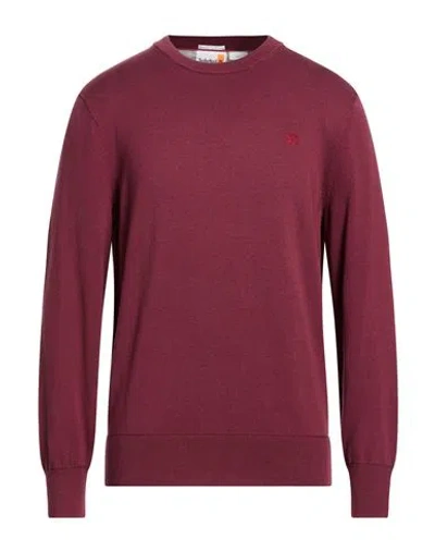 Timberland Man Sweater Plum Size L Organic Cotton In Purple