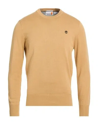 Timberland Man Sweater Sand Size S Organic Cotton In Brown