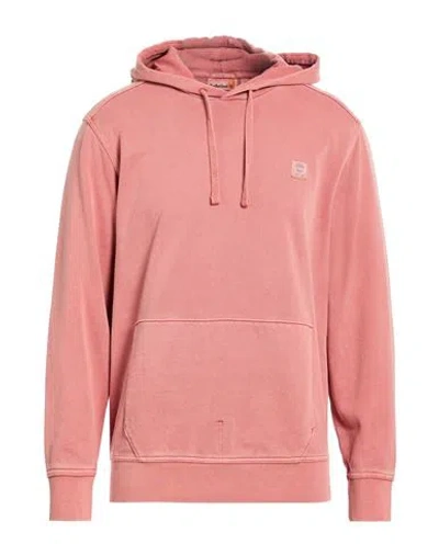 Timberland Man Sweatshirt Coral Size M Cotton, Polyester In Brown