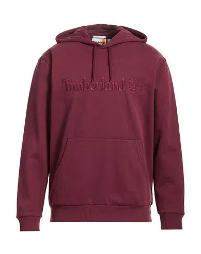 Timberland Man Sweatshirt Garnet Size Xl Cotton, Polyester In Burgundy