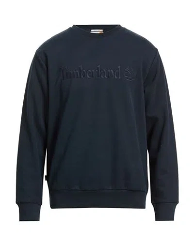 Timberland Man Sweatshirt Navy Size Xl Cotton, Polyester In Blue