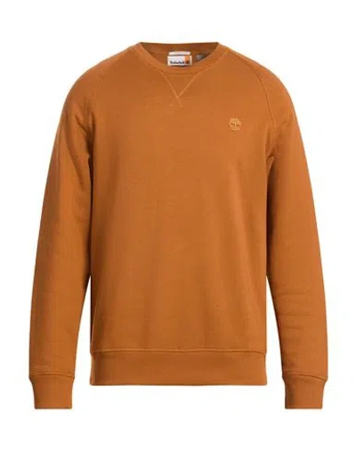 Timberland Man Sweatshirt Tan Size Xl Cotton, Polyester In Brown