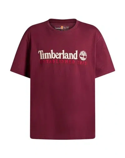 Timberland Man T-shirt Burgundy Size 3xl Cotton In Red