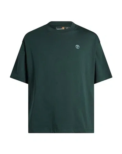 Timberland Man T-shirt Green Size S Cotton