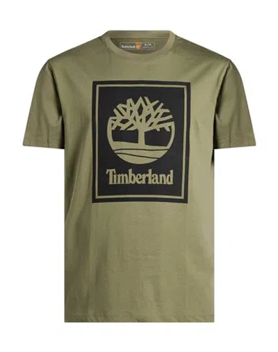 Timberland Man T-shirt Military Green Size M Cotton