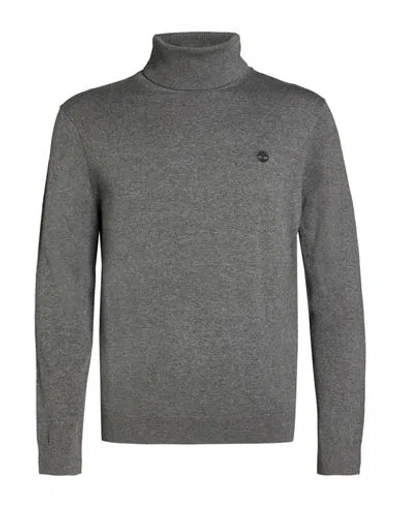 Timberland Man Turtleneck Grey Size Xl Cotton In Gray
