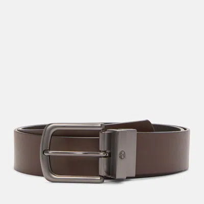 Timberland Men's 38 Mm Tree Logo Keeper Reversible Belt In Brown