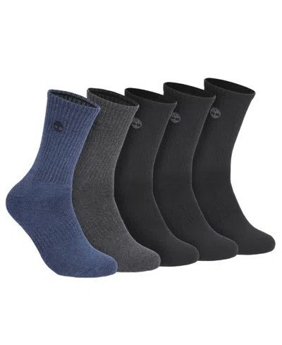Timberland Men's 5-pair Rivington Crew Socks In Black