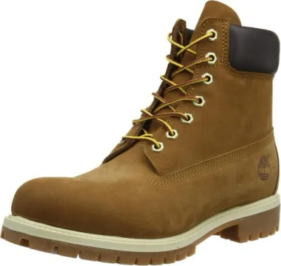 Pre-owned Timberland Men's 6-inch Premium Waterproof Boot In Med Orange