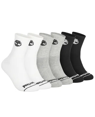 Timberland Men's 6-pack Millboro High Quarter Sock In Black