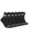 Timberland Men's 6-pair Millboro Quarter Sock In Black