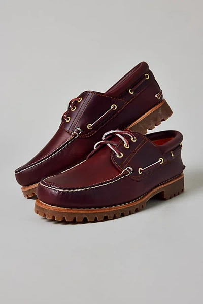 TIMBERLAND MEN'S AUTHENTIC BOAT SHOE IN BURGUNDY FULL GRAIN, MEN'S AT URBAN OUTFITTERS