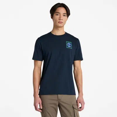 Timberland Men's Back Graphic Short-sleeve T-shirt In Blue