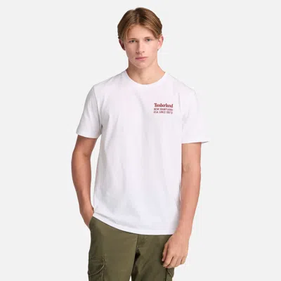 Timberland Men's Back Slogan Sleeve T-shirt In White