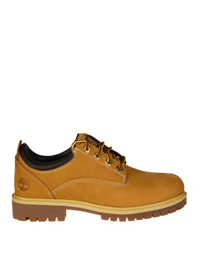 Timberland Silk Lace Up Shoes Rubber Sole In Brown