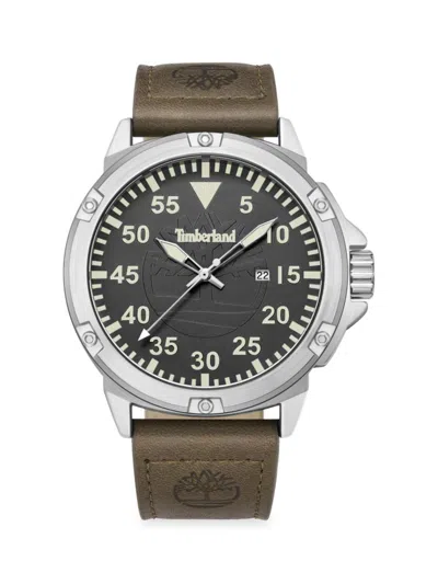 Timberland Men's Classic 44mm Stainless Steel Case & Leather Strap Watch In Brown