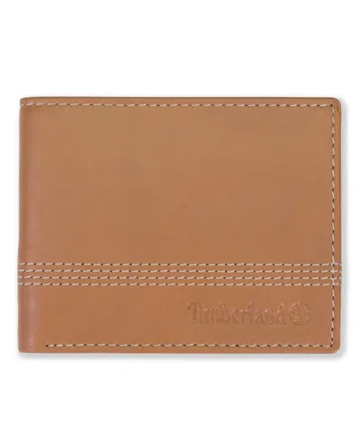 Timberland Men's Cloudy Leather Billfold Wallet In Brown