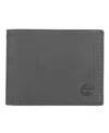 Timberland Men's Cloudy Passcase Leather Wallet In Charcoal