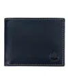Timberland Men's Cloudy Passcase Leather Wallet In Navy Blue