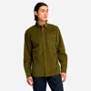Timberland Shirt Padded Man Fleece Overshirt Dark Olive In Green