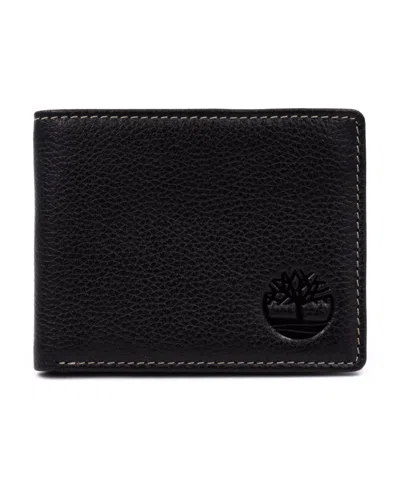 Timberland Men's Cow Tucson Passcase Leather Wallet In Black