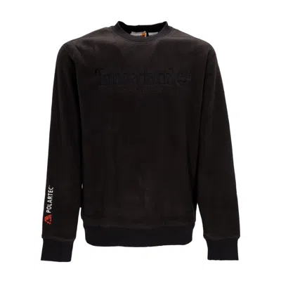 Timberland Men's Crewneck Logo Linear Crewneck Black