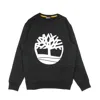 Timberland Men's Crewneck Sweatshirt Core Logo Crewneck Brushback Black/white In Black