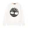 Timberland Men's Crewneck Sweatshirt Core Logo Crewneck Brushback White/black In White