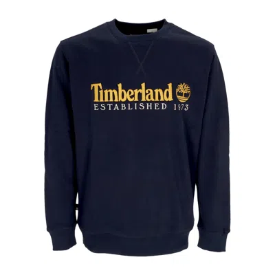 Timberland Men's Crewneck Sweatshirt L/s Est 1973 Crewneck In Dark Sapphire