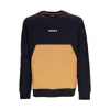 Timberland Men's Cut&sew Crewneck Sweatshirt Black/wheat Boot In Black/wheat Boot