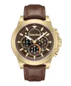 Timberland Men's Dress Sport Brown Dark Genuine Leather Watch, 46mm In Brown Dark