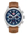 Timberland Men's Dress Sport Brown Genuine Leather Watch, 46mm In Brown