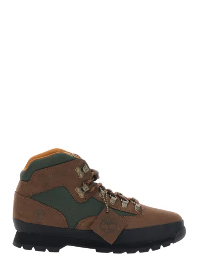 Timberland Men's Euro Hiker Suede Mini Ankle Boots With Logo Pendant And Lace-up Closure In Multi