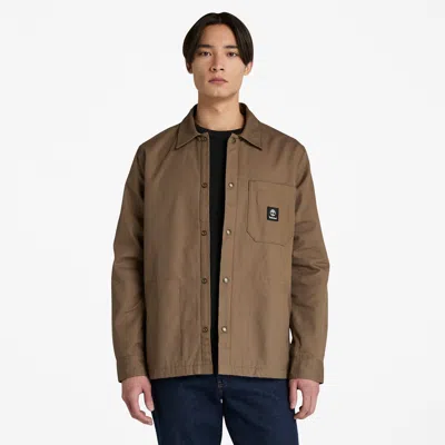 Timberland Men's Fleece Lined Overshirt In Brown