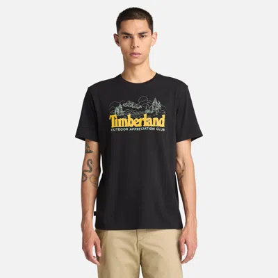 Timberland Men's Front Graphic Short-sleeve T-shirt In Black